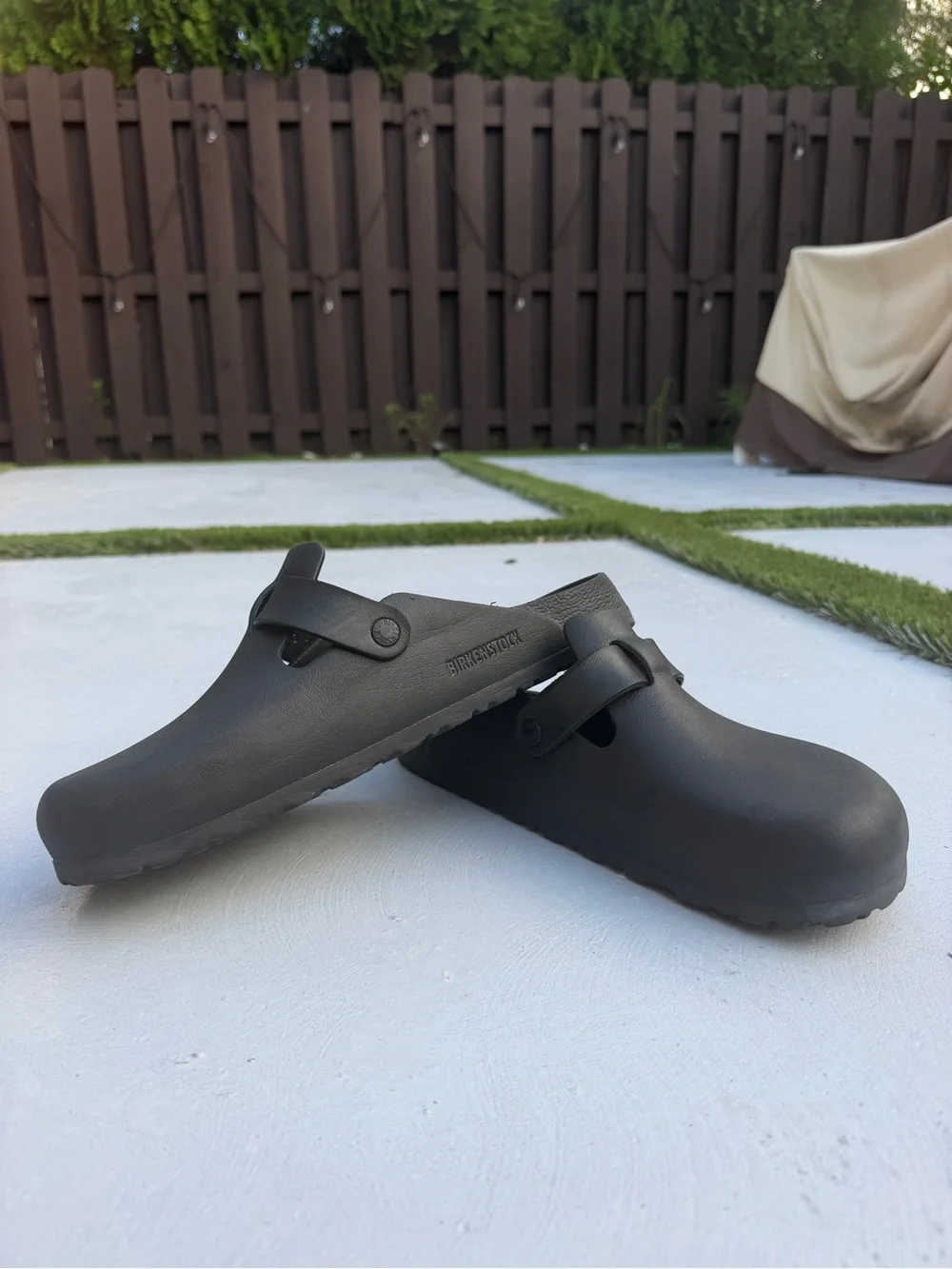 Birkenstock Black Slip-On Clog Sandals with Buckle